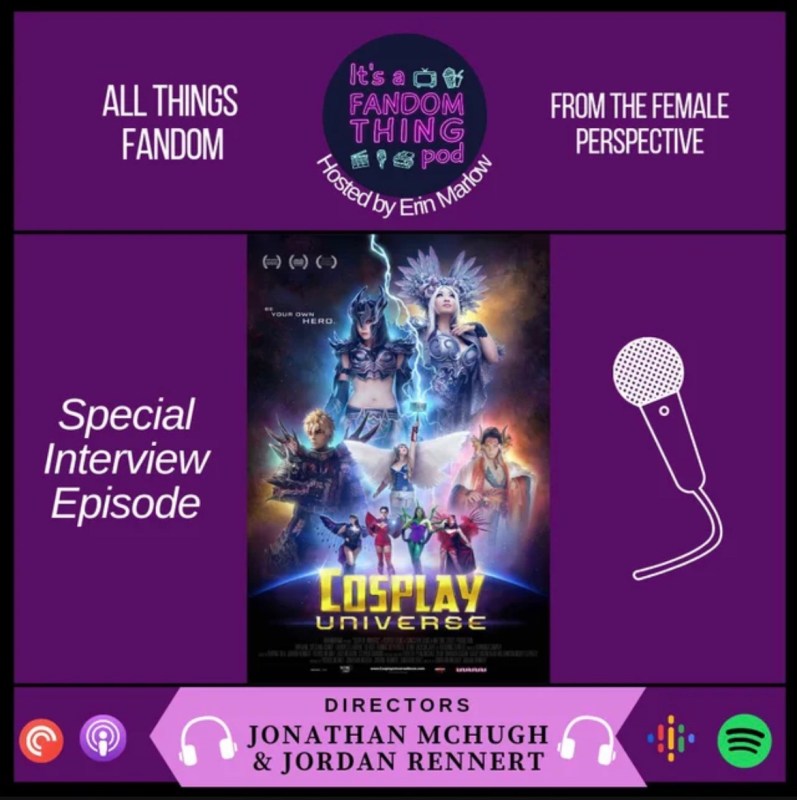 cover art for podcast episode interview with Cosplay Universe directors Jonathan McHugh & Jordan Bennert