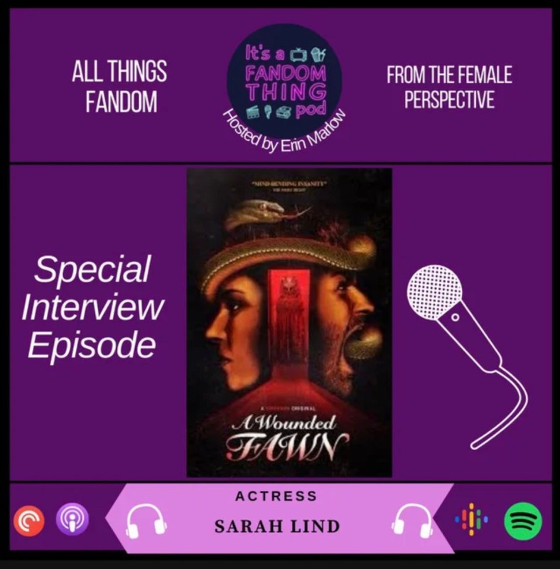 cover art for podcast episode interview with Sarah Lind and her performance in A Wounded Fawn.
